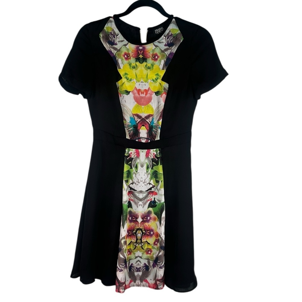 Prabal Gurung for Target Black Artsy Art to Wear Black Floral Fit & Flare Dress